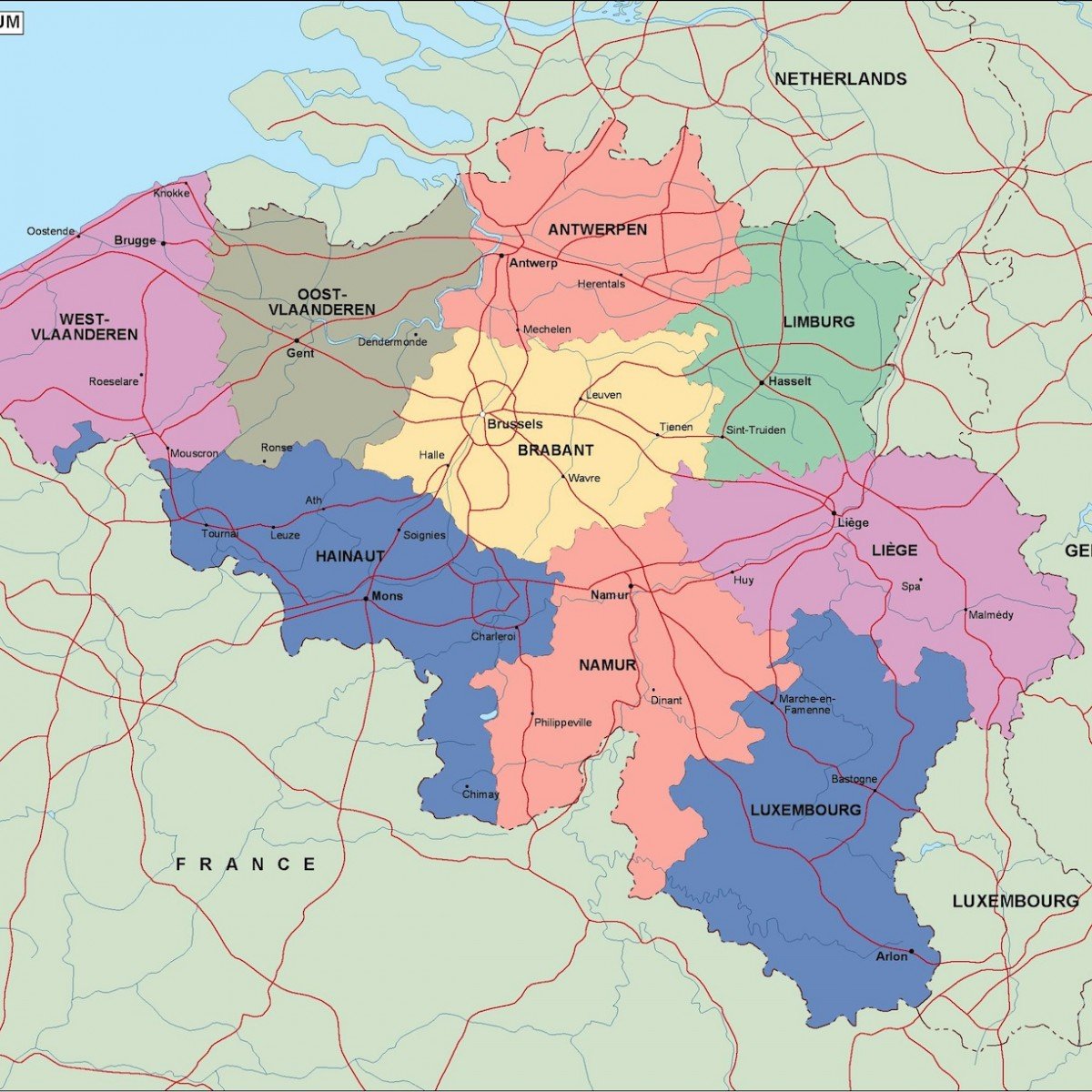 Belgium Country Maps Download Vector Maps For Adobe Illustrator