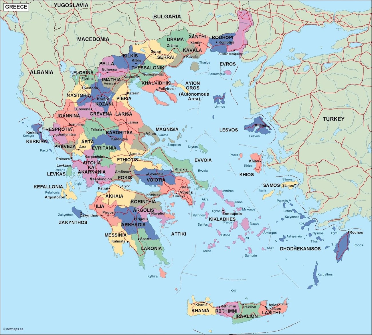 greece political map