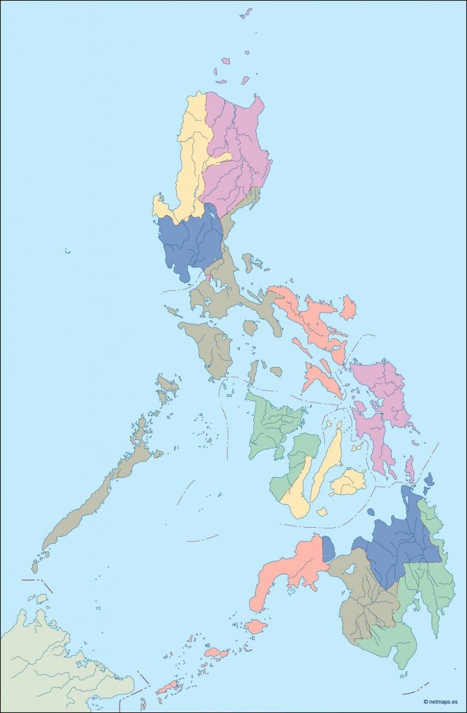 philippines blind map. Eps Illustrator Map | Vector maps