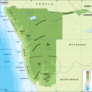 Namibia physical map