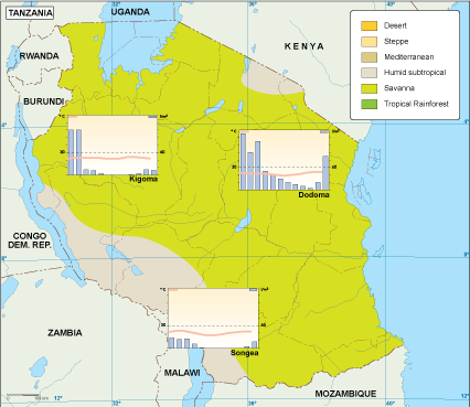 Tanzania climate map