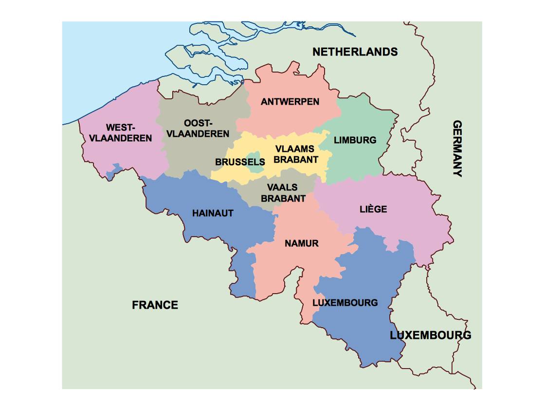 Belgium Presentation Map Vector Maps