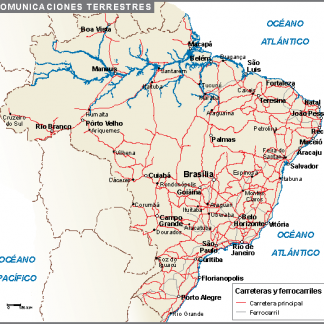 Brasil mapa comunicaciones terrestres