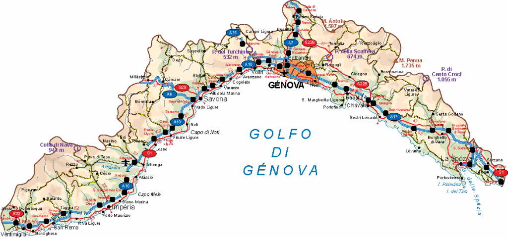 Liguria Vector Map | Vector maps